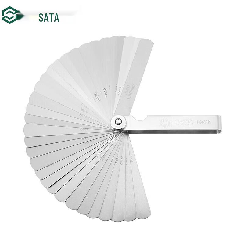 SATA 09416 32-Piece Metric/Imperial High-Precision Feeler Gauge Set 32-Piece Set