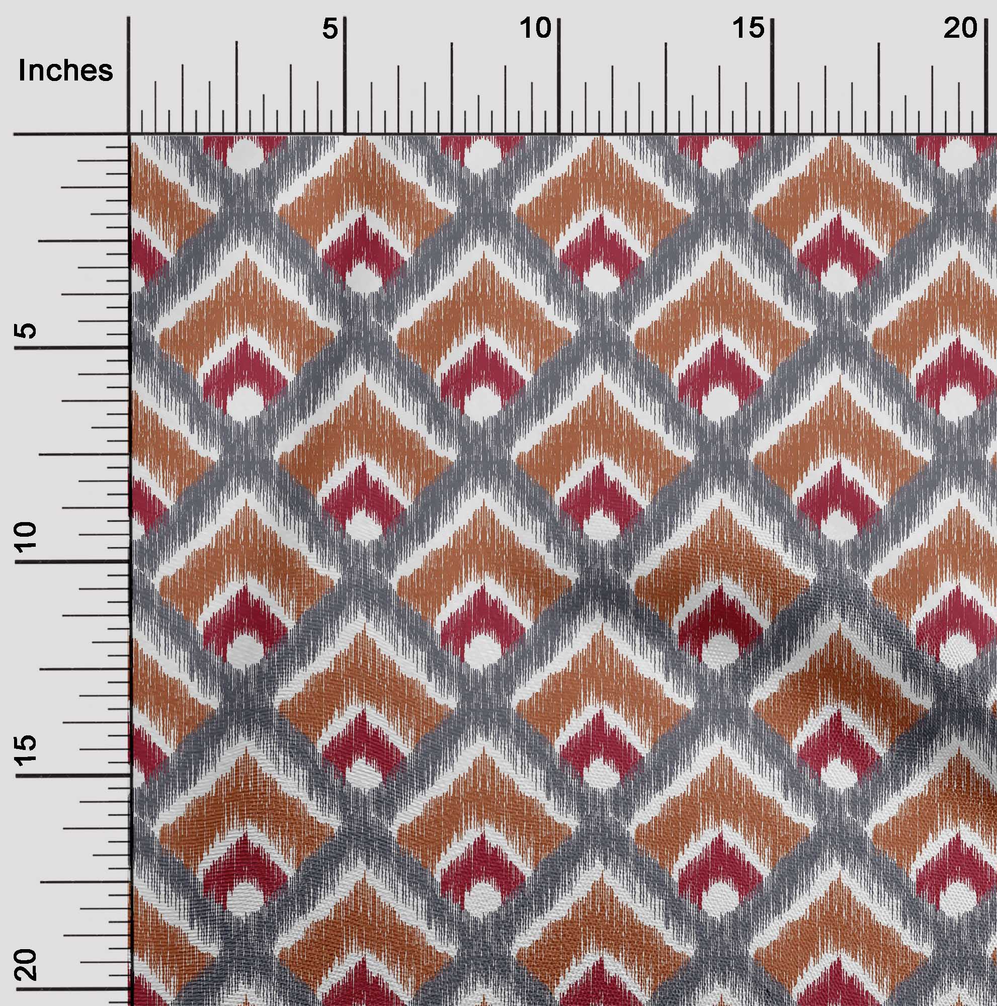 

OneOone Cotton Flex Fabric Argyle Style Ikat Тканина з принтами на ярди 40 дюймів 42 Inch Wide - Viscose Chiffon шифер сірий колір