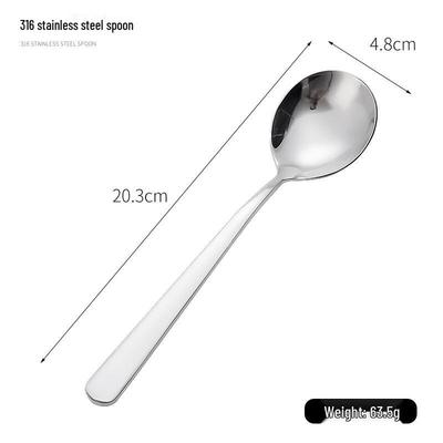 ZISIZ 316 Stainless Steel Round Dining Spoons