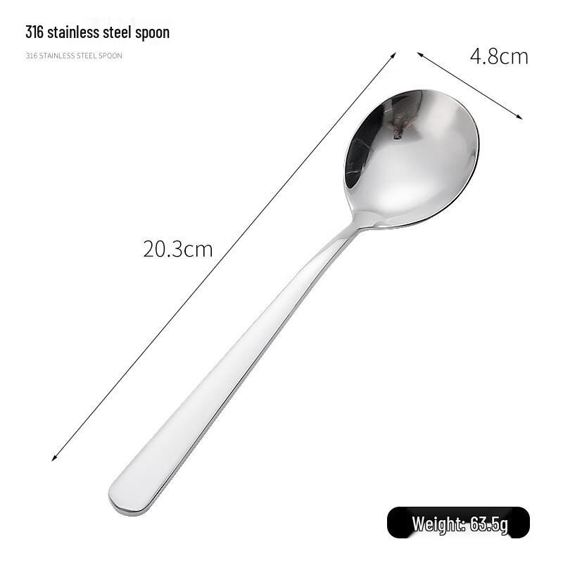 ZISIZ Круглые столовые ложки из нержавеющей стали 316