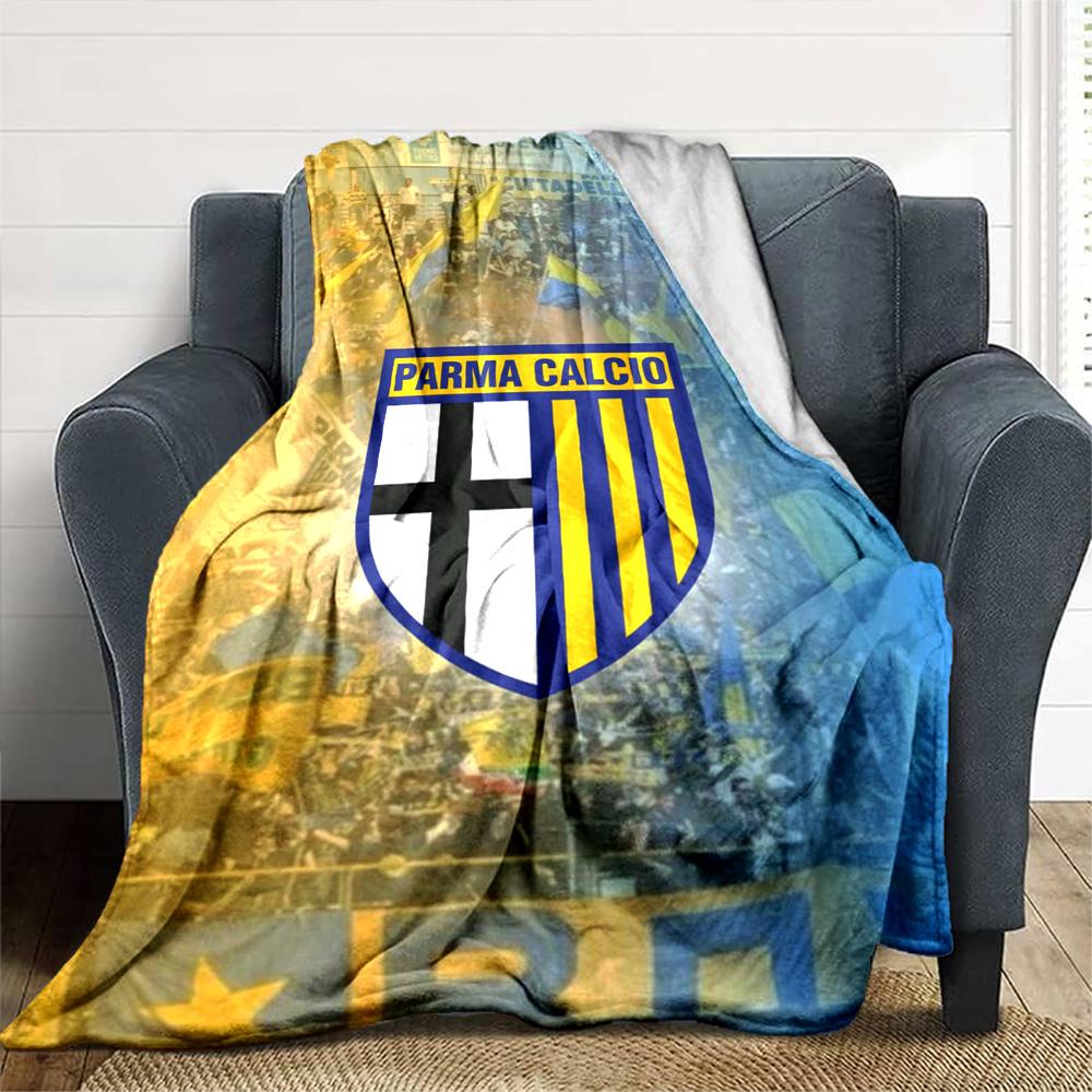 Parma Calcio Print Flanelldecke Hohe Qualität Warm Bequem Decke für Alle Jahreszeiten Perfekt für Geschenke Heimdekoration
