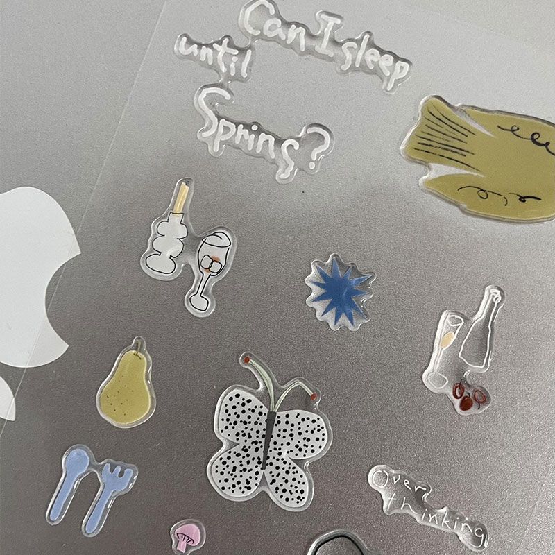 

3D Epoxy Resin Relief Decals - INS Cartoon Stickers for DIY Phone Tablet Luggage Decoration