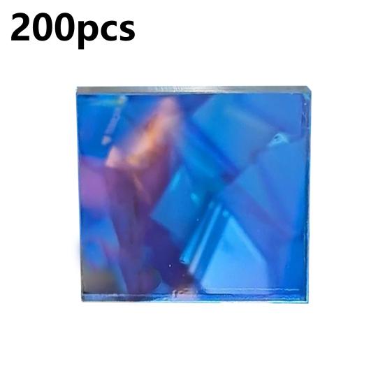 Iridescent Acrylic Squares 0.8'' x 0.8''/1.2" x 1.2" Mini Rainbow Holographic Acrylic Sheets Set Double-Sided Holo Tiles for DIY Crafts Light Shadow