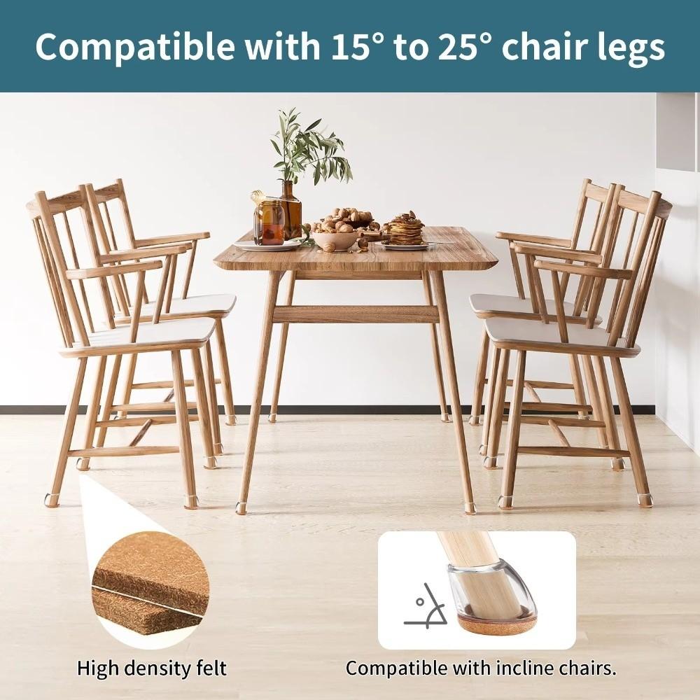 8 Pezzi Proteggi Gambe Sedia Diagonali Copripiedi Multifunzione Proteggi Pavimenti in Legno Spessi Wrap Feltro Flessibile