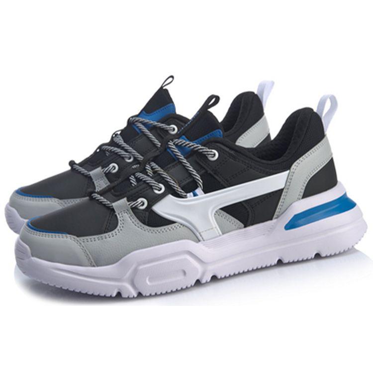 Li Ning Mark Lite Shock Absorption Non-Slip Wear-Resistant Low-Top Sports Casual Shoes Men Sneaker Black White AGCQ039-3