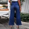 Women Baggy Mid Waist Jeans Wide Leg Loose Denim Pants Straight Leg Cropped Barrel Jeans