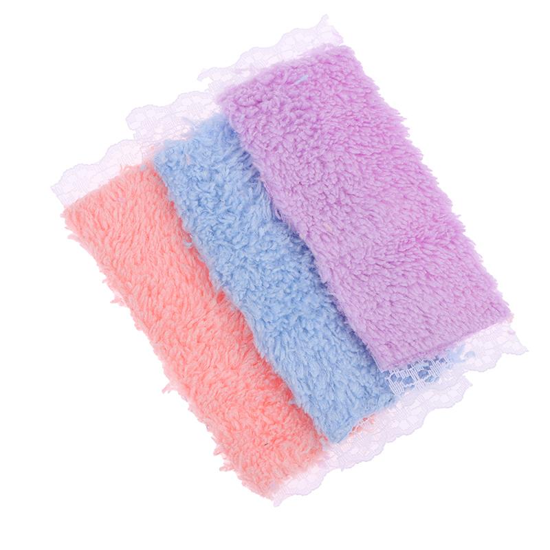 3Pcs/Set Dollhouse Mini Bathroom Lace Towel Bath Towel Model For Doll House Decor Kids Pretend Play Toys Diy Bathroom Ornaments