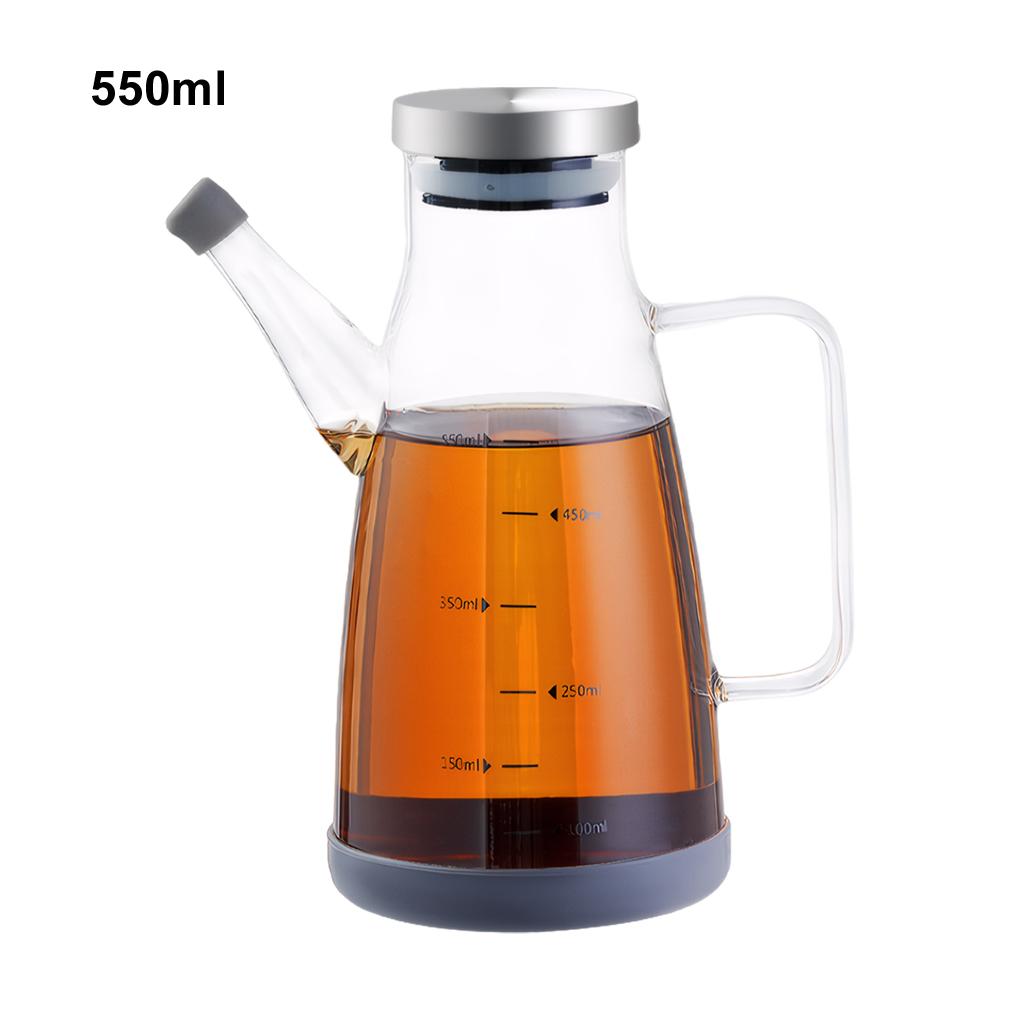 Heat-resistant Capacity Syrup With Steel Lid And Cap Oil Bottle Glass Easy-to-Clean Olive Oil Bottle Cooking Bottle