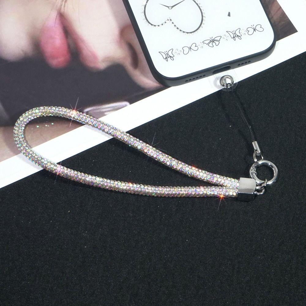 Luxury Keychain Rhinestone Phone Lanyard Bright Bling Bling Glitter Wrist Straps Hanging Cord Phone Accessories