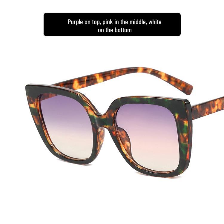 

European & American Anti-Blue Light Rainbow Square Glasses - 2022 Large Frame with Wrapped Flower Design for Women