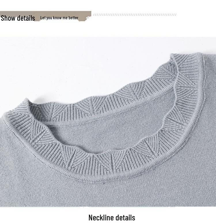 Spring 2026 Knit Top Set: Long Sleeve Loose Fit for Middle-aged & Elderly Women