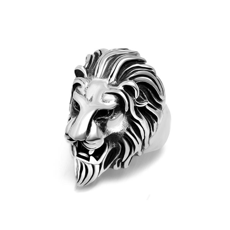 Ring Personalized Retro Ring Gold Lion Head Men's Ring Domineering Hip-hop Lion Head Ring