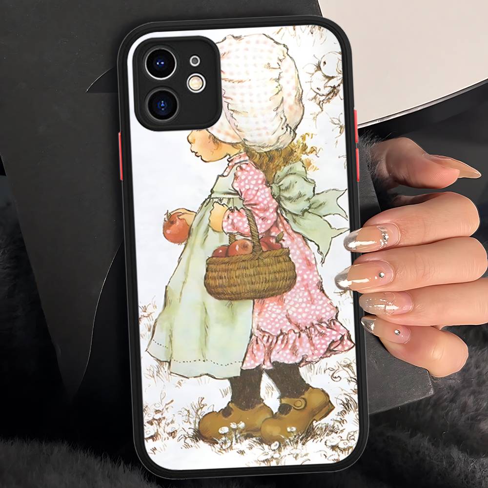 

Sarah Kay Girls Cute Phone Case For IPhone 16e 15 14 13 12 11 Pro Max Plus X XS MAX Candy Color Matte Cover iphone Xs Max
