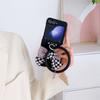 Applicable to Samsung ZFlip5 striped mobile phone case zflip4 bow portable hanging ring all-inclusive anti-drop case protective case