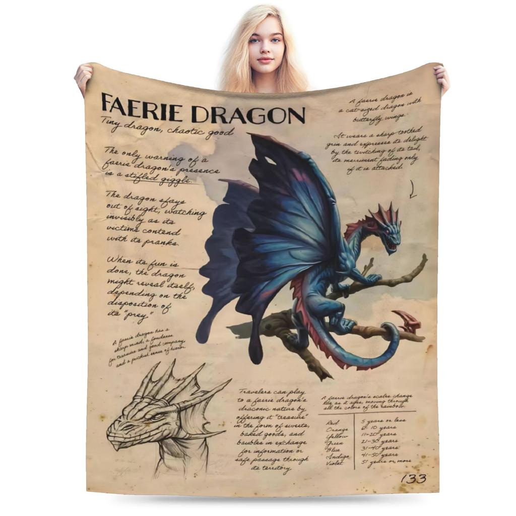 DND Flannel Throw Blanket Role-Playing Game Blankets for Bedding Outdoor Super Warm Bedroom Quilt