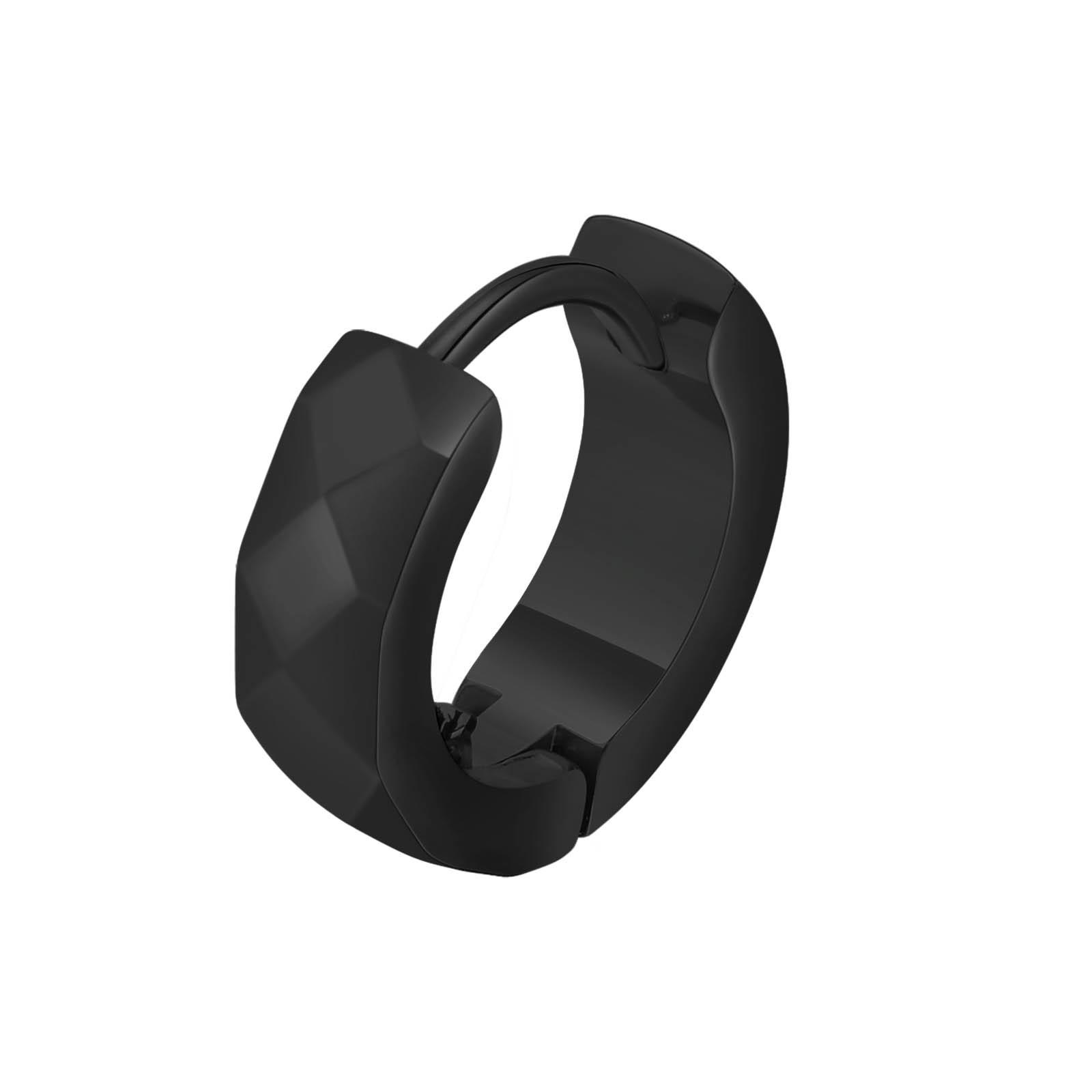 

Geometric Huggie Hoop Earrings for men Stainless Steel Circular Round Trendy Hip Hop Rock Rap Cool Zircon Accessories for Boys