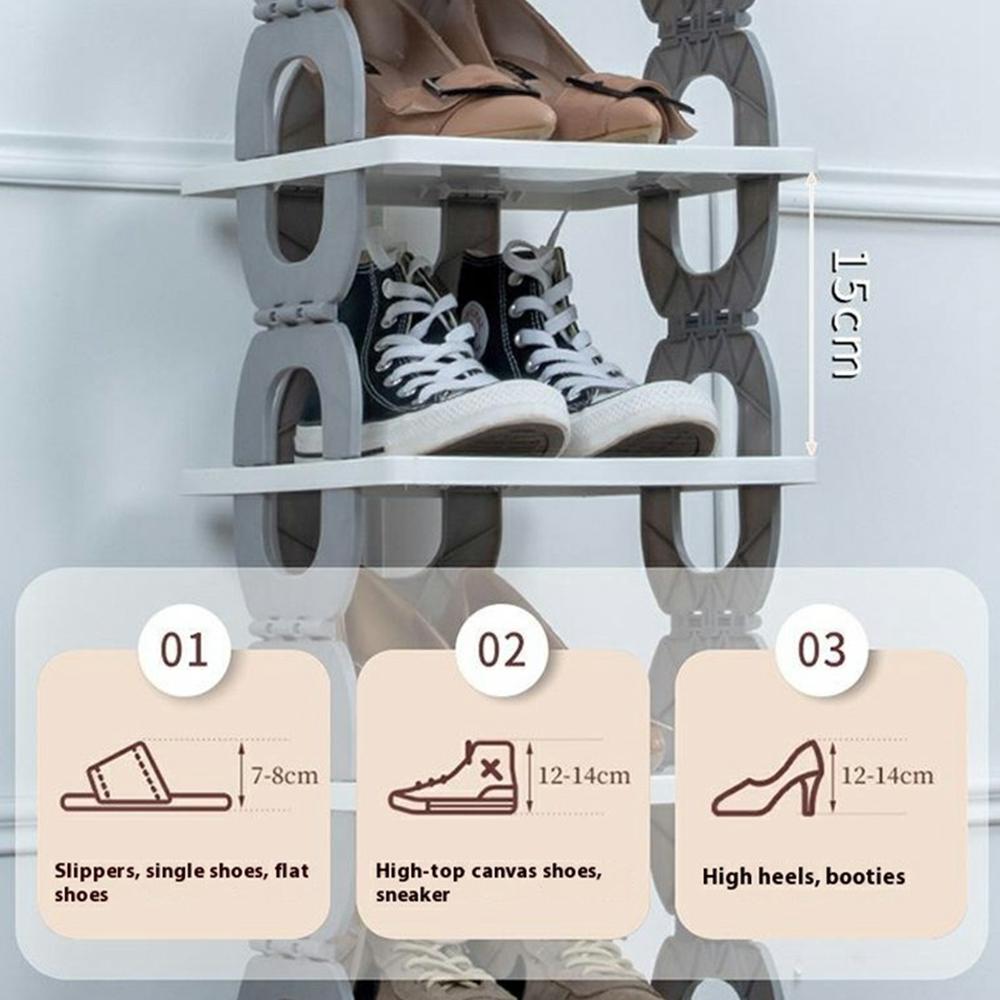 

Foldable 6 Tiers Shoe Rack Organizer Home Entryway Bathroom Dorm PP Storage Shelf Purple