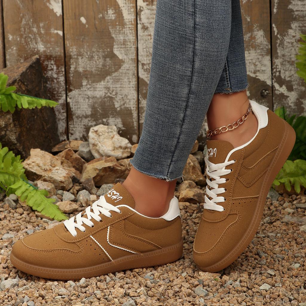 Fashion Genuine Leather Women's Sneakers Flat Lace-up Retro Large Size Vulcanize Shoes  Sneakers Women Women Shoes