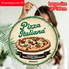 2D flade aluminium italienske pizza dekorationsskilte og plaketter, fås i forskellige størrelser. Vægdekorationer med pizzamønster, Velegnet til pizzeriaer
