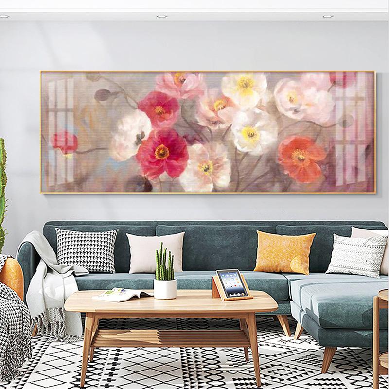 

Абстрактные красочные цветочные пейзажи, холст, живопись, постеры и принты, настенные художественные фотографии, спальня, гостиная, домашний декор, без рамки 20*40cm
