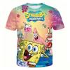SpongeBob SpongeBob SpongeBob Cartoon Children Short-Sleeved T-Shirt 3-13 Years Old Boys Girls Pie Big Star Crab Boss Sandy Breathable Half-Sleeved Mi