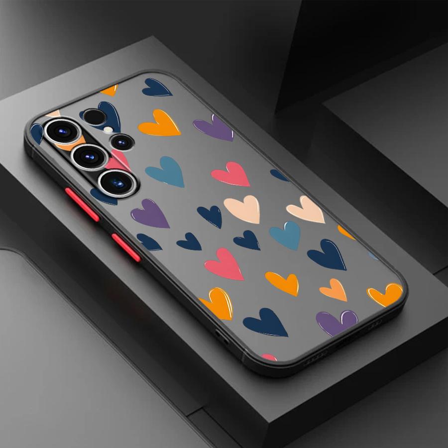 Kreatives Liebeskunst Hülle für Samsung Galaxy S21 S23 FE Note 20 Ultra 10+ S20 FE S26 S22 S25 Ultra S24 Plus Funda Rückseite Handyhülle