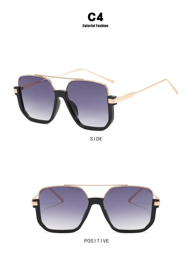 2023 Korean Style Retro Large Frame Double Bridge UV Protection Sunglasses for Driving.