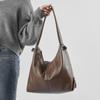 Genuine Leather Large Capacity Trendy New Korean Style Trendy and Fashionable Solid Color Casual Commuter One Shoulder Tote Bag Women's Bag