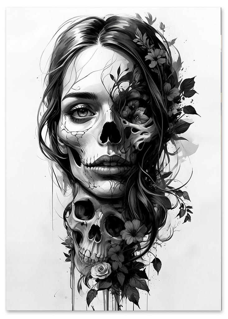 Plakat kobieta zombie portret