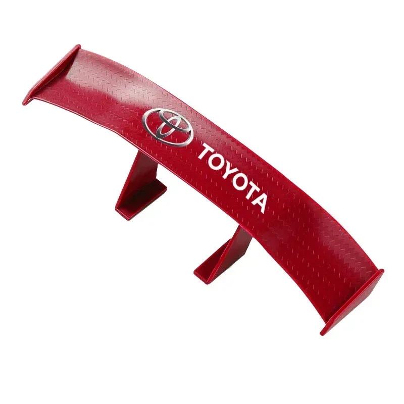 1Pcs Carbon Fiber Car Mini Rear Spoiler Mini Small Wing Model Decoration For Toyota TRD RAV4 Avensis Yaris Levin Reiz Crown Vios