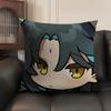 Xiao Cute Genshin Impact Cushion Cover Natural Linen Organic Fabric Double-Sided Printing Sofa Home Decor Gift Pillow Case