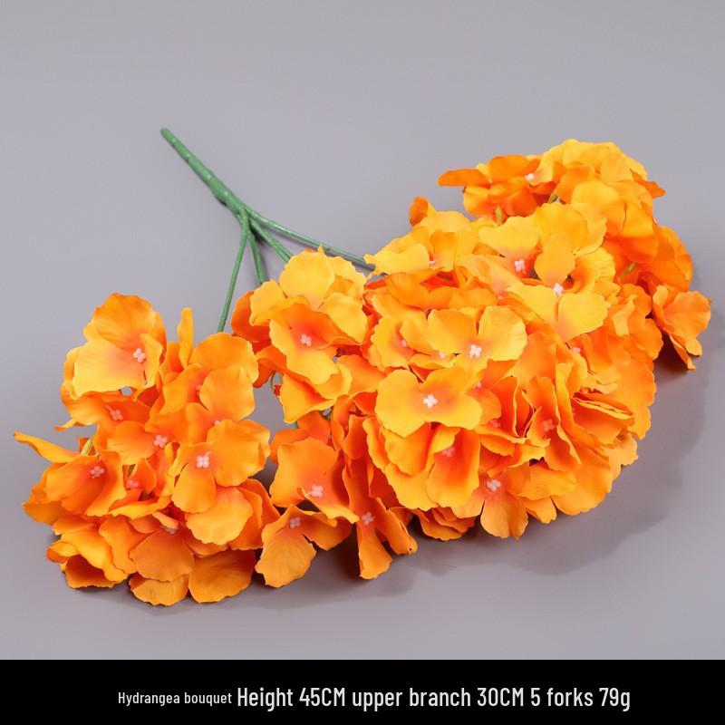 Wedding Aisle Decor: Orange Artificial Hydrangea Bouquet