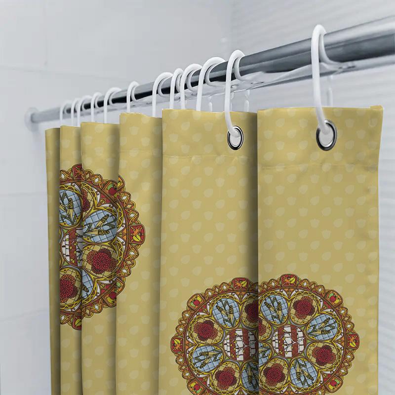 Elegant Green Floral Shower Curtain Bathroom Decoration for Home Decorate 3D Print Waterproof Fabric Shower Curtain Modern Bathr