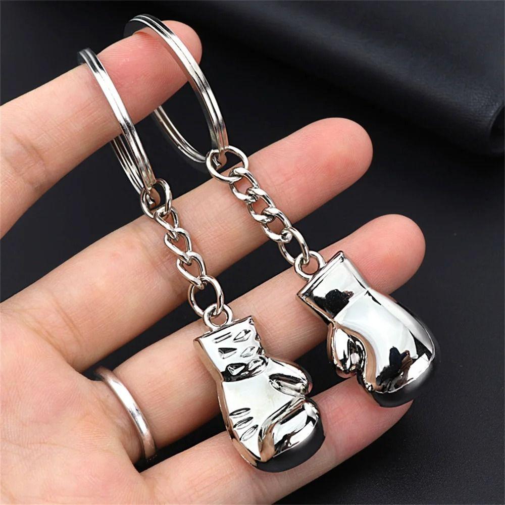 Metal Boxing Gloves Keychain 3D Sport Pendant Creative Fitness Boxing Key Ring  Boxing Lovers