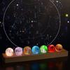 Detachable 7 Colorful Glass Ball LED Wood Stand Crystal Ball Night Lamp  Desk