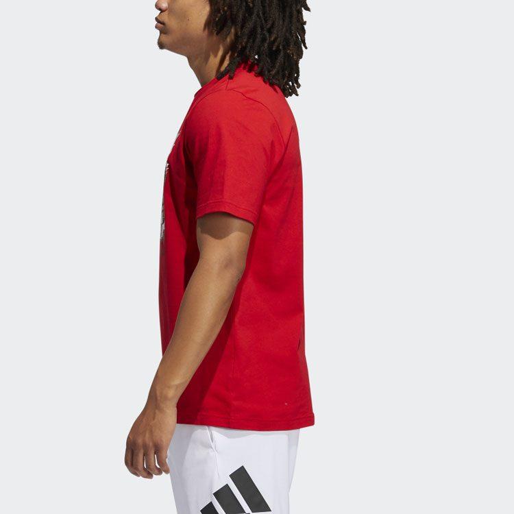 Adidas T Shirts Men's Red Crew Neck Moderate Straight Fit GL4425