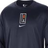 Nike Letter Print Crew Neck Casual Long Sleeve Drop Shoulder T-Shirt Unisex T-Shirt Navy-Blue FB3598-419