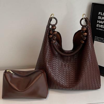 Retro Woven Tote Bag 2025 Autumn New Large-capacity Commuter Shoulder Bag Casual High-value Underarm Bag Tide