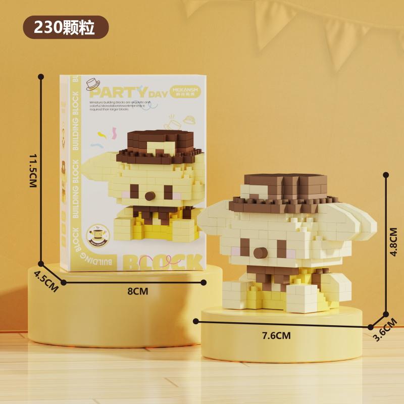 MINISO Sanrio Παιχνίδια Τουβλάκια Δόμησης Μικρο Διαμαντένια Τουβλάκια Disney Hello Kitty Kuromi Πάντα Μπλοκ Montessori Για Παιδιά Δώρα