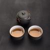 Black Ceramic Quick Tea Cup One Pot Two Cups Ceramic Kung Fu Tea Set Portable Bag