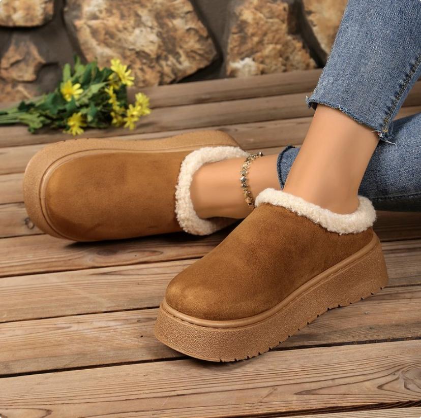 Fashion Winter Warm Fluffy Women Slippers House Shoes Women Outdoor Cotton Shoes Women Indoor Plush Padded Slippers Female Snow Boots