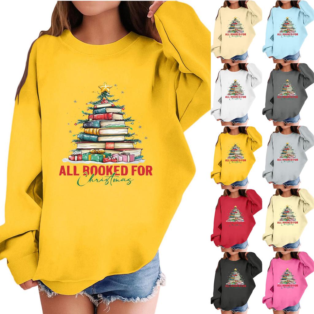 Children's Fashionable Casual Long-sleeved Loose Christmas Print Pullover Sweatshirt