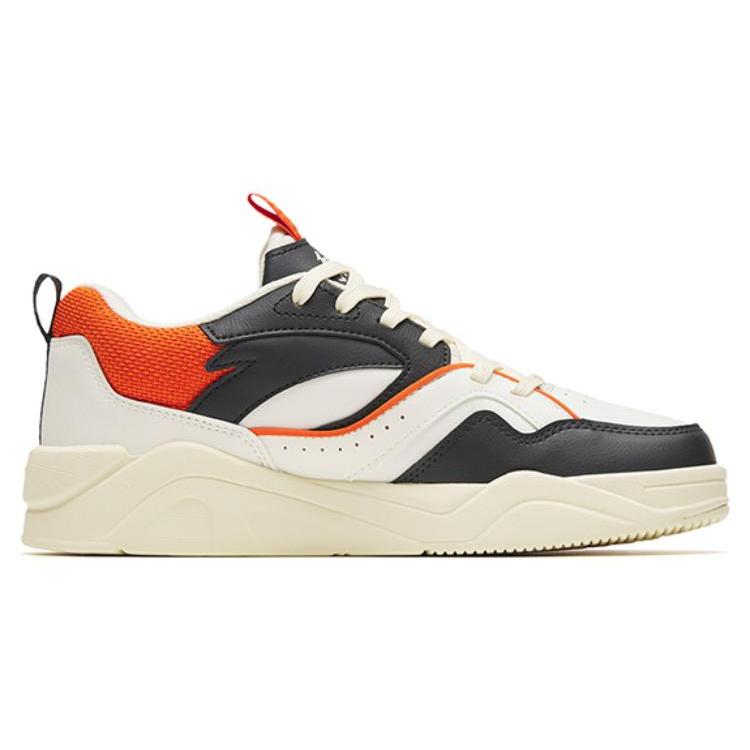 Anta Flame 3.0 Lightweight Cushioning Low top Skateboard Shoes Men's White Orange 112248089-3