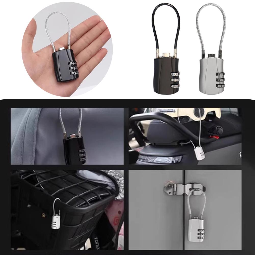 Zamek do kasku motocyklowego, Uniwersalny zamek szyfrowy 3-cyfrowy, Wysokie bezpieczeństwo, Zamek celny TSA, Zamek do kasku na plecak, Wózek, Bagaż