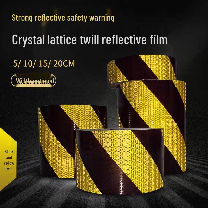 Black & Yellow Prismatic Reflective Safety Tape