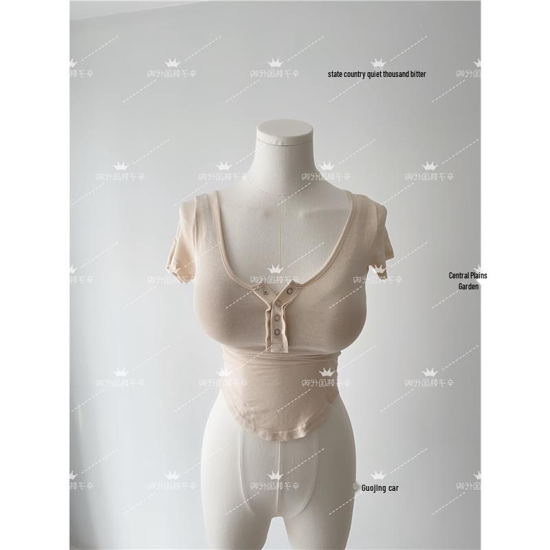 

Available Short-Sleeve T-Shirt with Elastic Waist-Cinch One Size білий