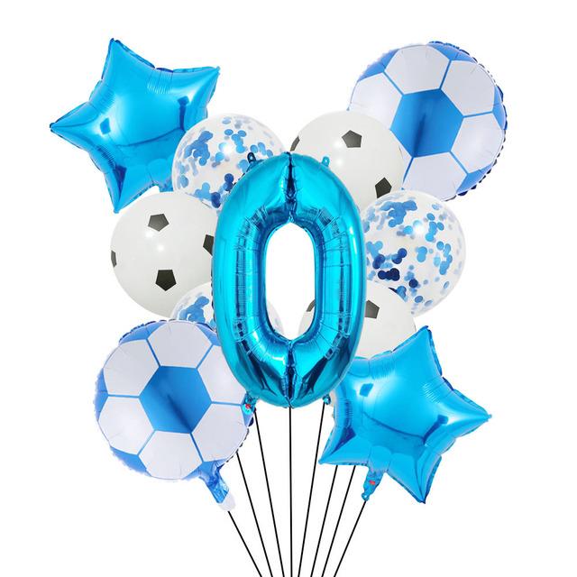 1 rinkinys helio folijos globos futbolo balionai gimtadienio vakarėlio dekoracijos vaikams berniukui 32 colių žalio numerio kamuoliuko futbolo sporto reikmenys