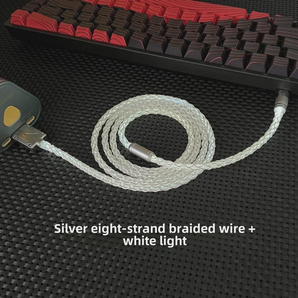 Benutzerdefiniertes DIY Handgefertigtes USB-C Weißlicht Magnetisches Mechanisches Tastatur Ladekabel für 8K Gaming