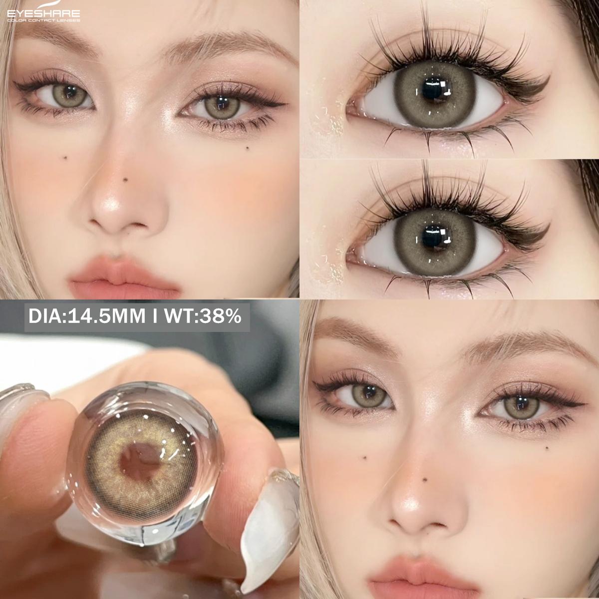 

EYESHARE 1 пара совершенно новых модных цветных контактных линз, синие линзы, зеленые косметические линзы, коричневые серые корейские популярные линзы, цветные косметические красные линзы