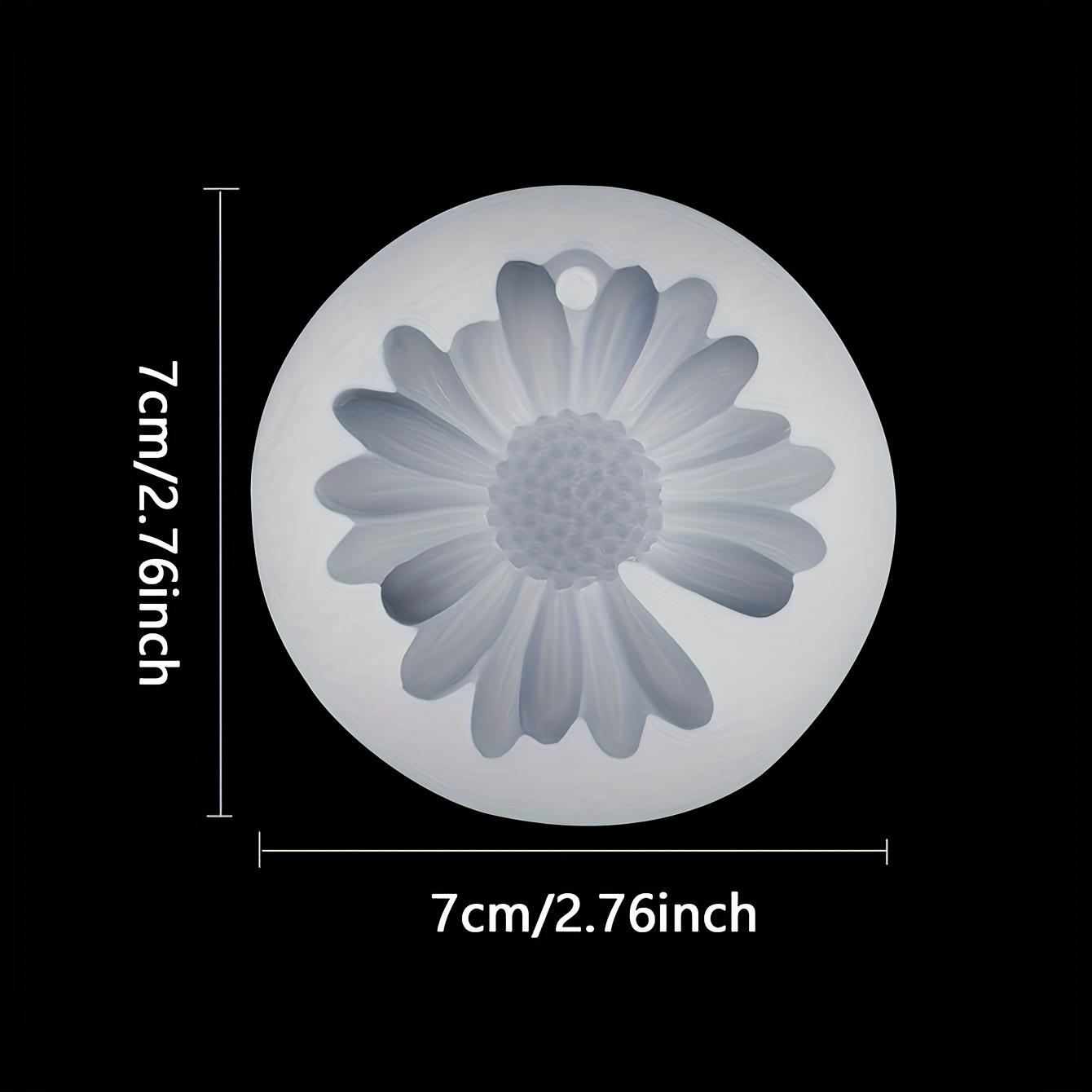 

1pc 3D Daisy Flower Silicone Candle and Plaster Mold - DIY Resin and Clay Crafting Supplies білий